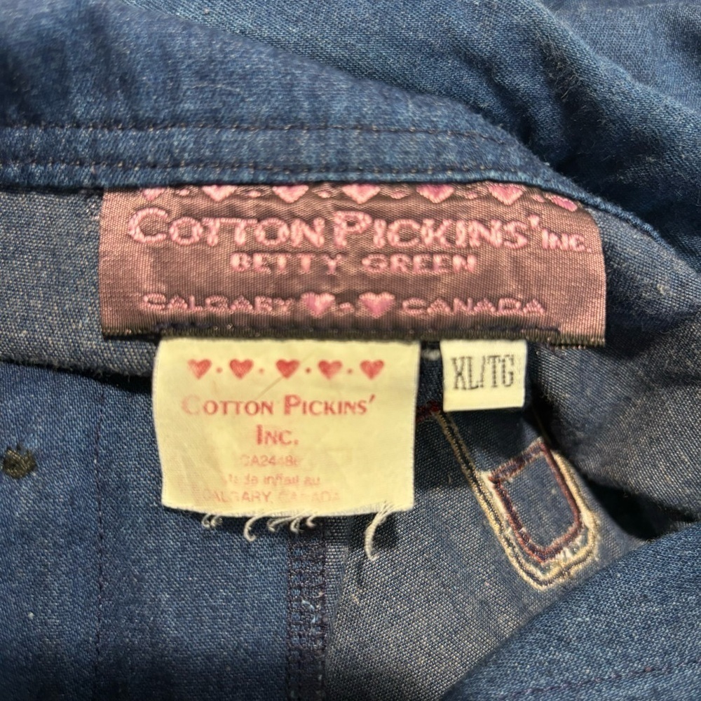 COTTON PICKIN’ by Betty Green Sz XL Dress 100% Cotton Animal Appliqués Vintage - Picture 12 of 13